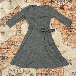 Gray Synergy Organic Wrap Dress